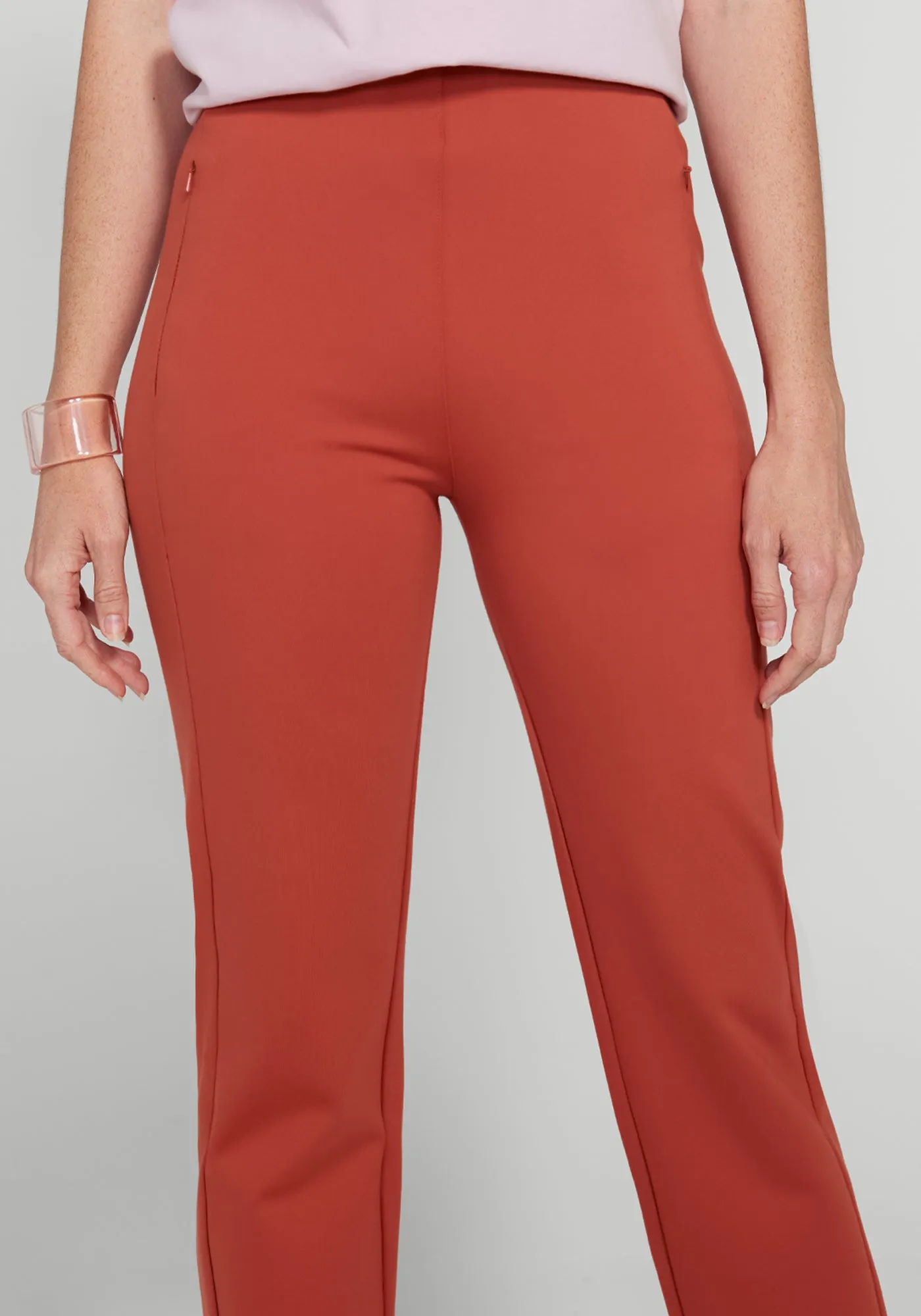 Monroe Crop Trouser | Straight (Burnished Coral) sold by Betabrand product image thumbnail 2