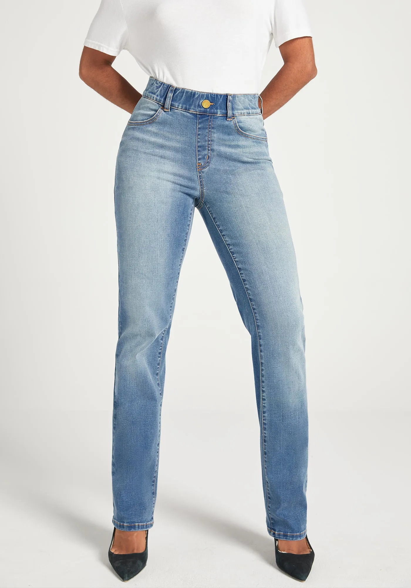 Signature Mid-Rise Denim | Straight (Sonora Wash) sold by Betabrand product image thumbnail 5