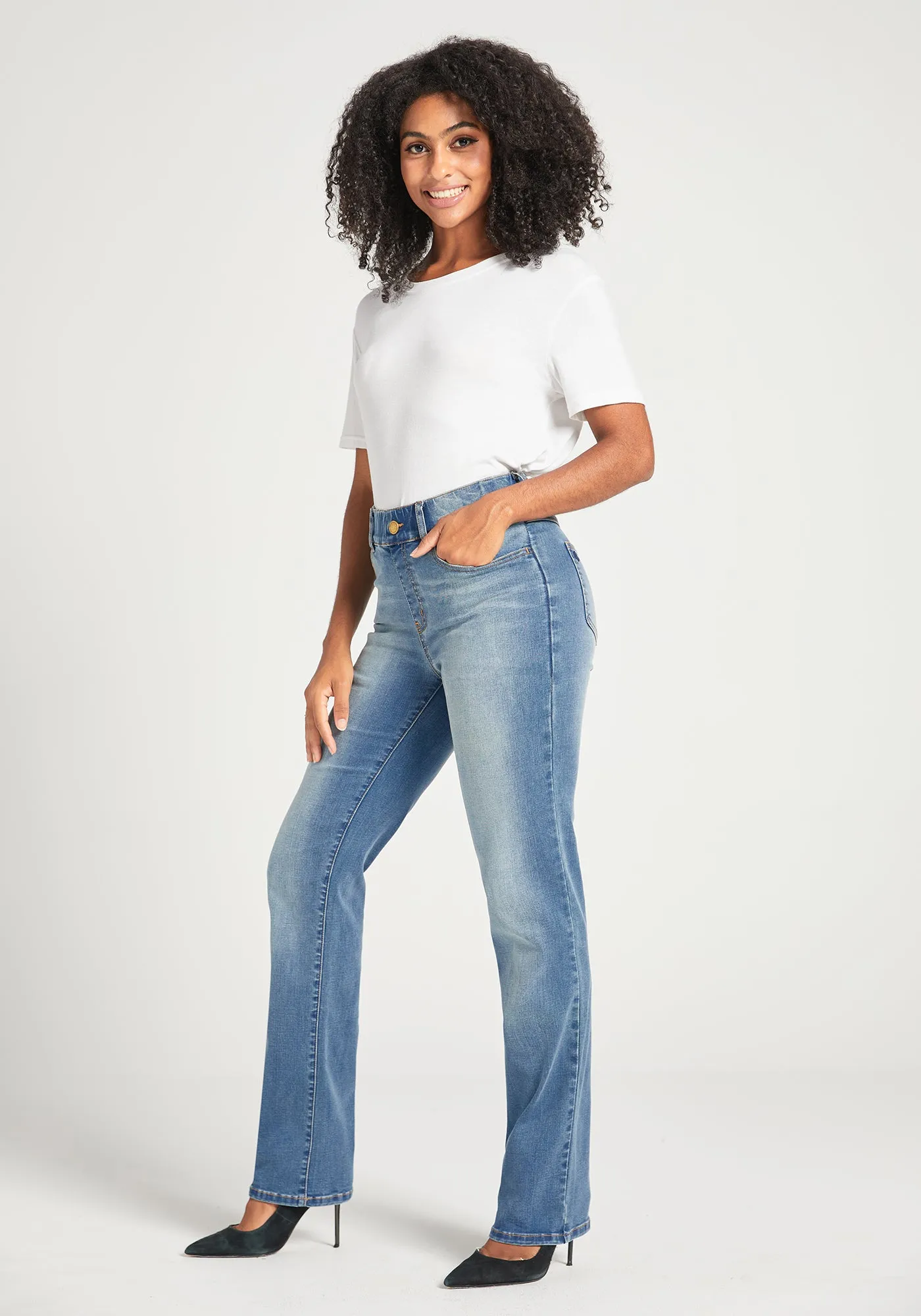Signature Mid-Rise Denim | Straight (Sonora Wash) sold by Betabrand product image thumbnail 3
