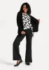 Wide-Leg Two-Pocket Dress Pant Yoga Pants (Black Pinstripe) sold by Betabrand