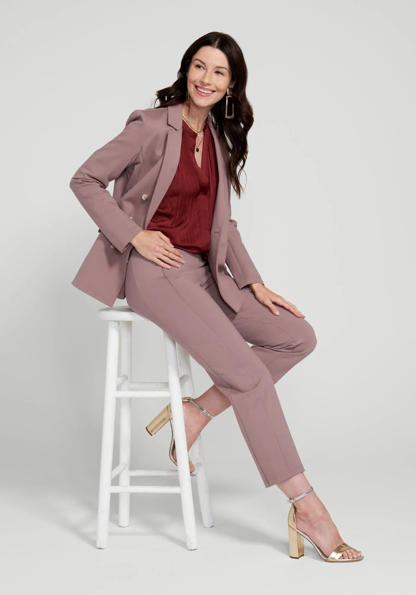 Monroe Crop Trouser | Straight (Lilac Dusk) sold by Betabrand product image thumbnail 4