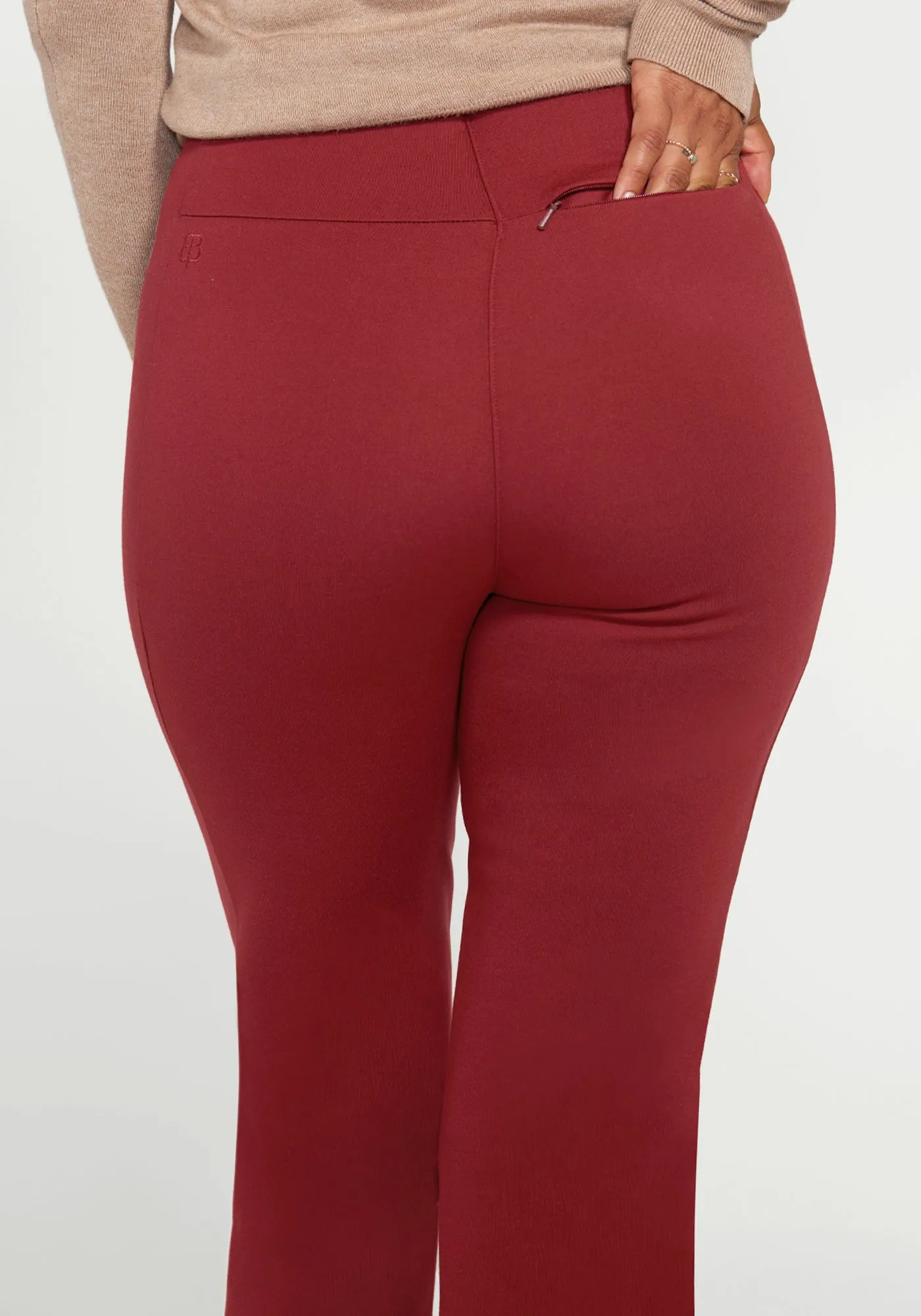 Monroe Crop Trouser | Straight (Oxblood) sold by Betabrand product image thumbnail 3
