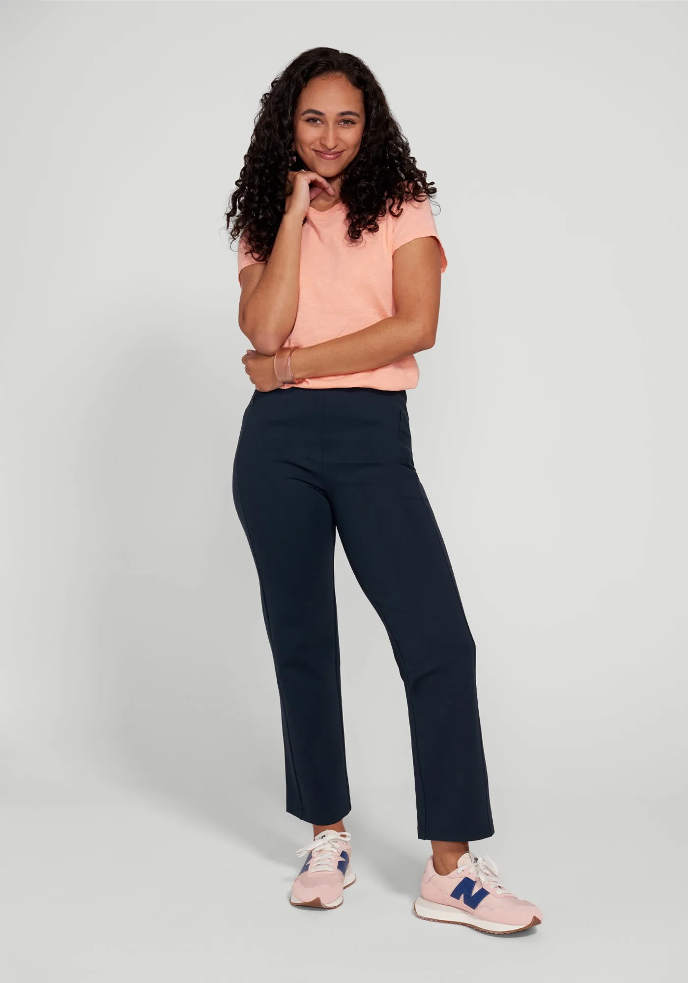 Monroe Crop Trouser | Straight (Navy) - Final Sale sold by Betabrand