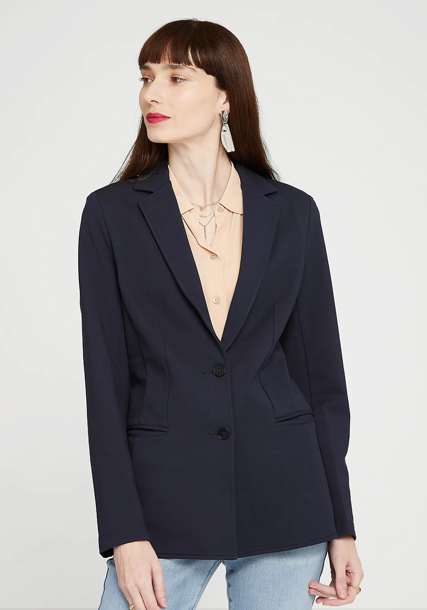 Classic Blazer | Stretch Ponte (Navy) sold by Betabrand product image thumbnail 2