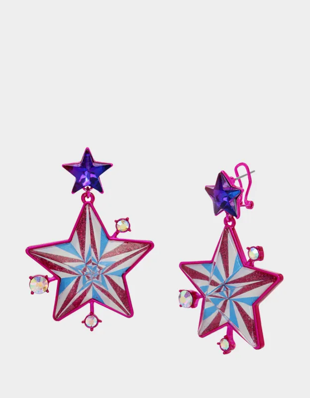 MISS USA STAR DROP EARRINGS MULTI sold by Betsey Johnson