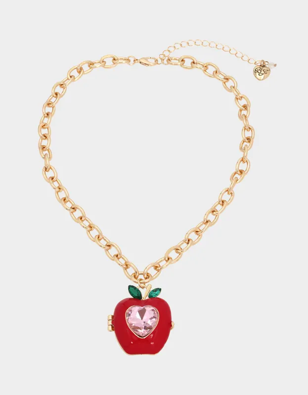 BOOK SMART APPLE PENDANT RED sold by Betsey Johnson