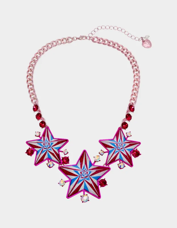 MISS USA STAR FRONTAL NECKLACE MULTI sold by Betsey Johnson