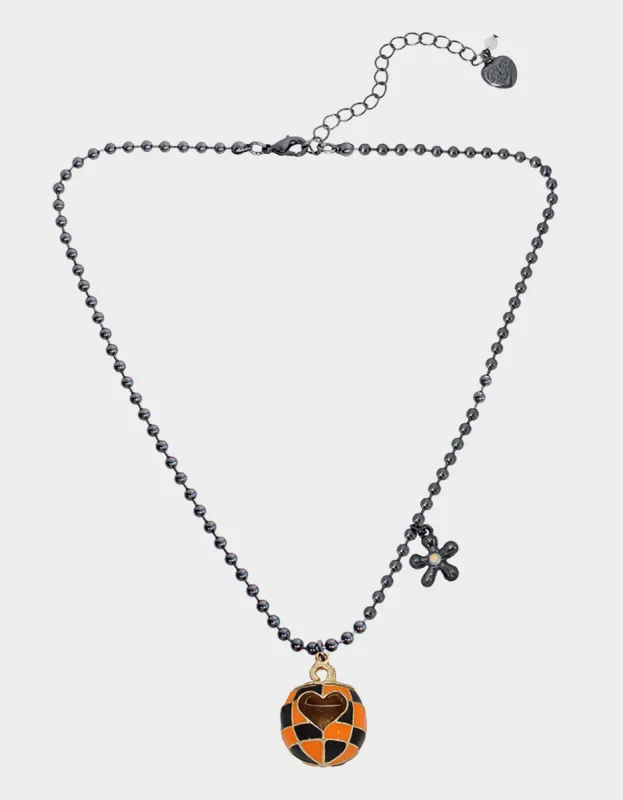 GHOUL FRIENDS PUMPKIN PENDANT ORANGE sold by Betsey Johnson