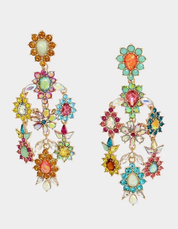 BETSEYS PARADISE FLOWER CHANDELIER EARRINGS MULTI sold by Betsey Johnson