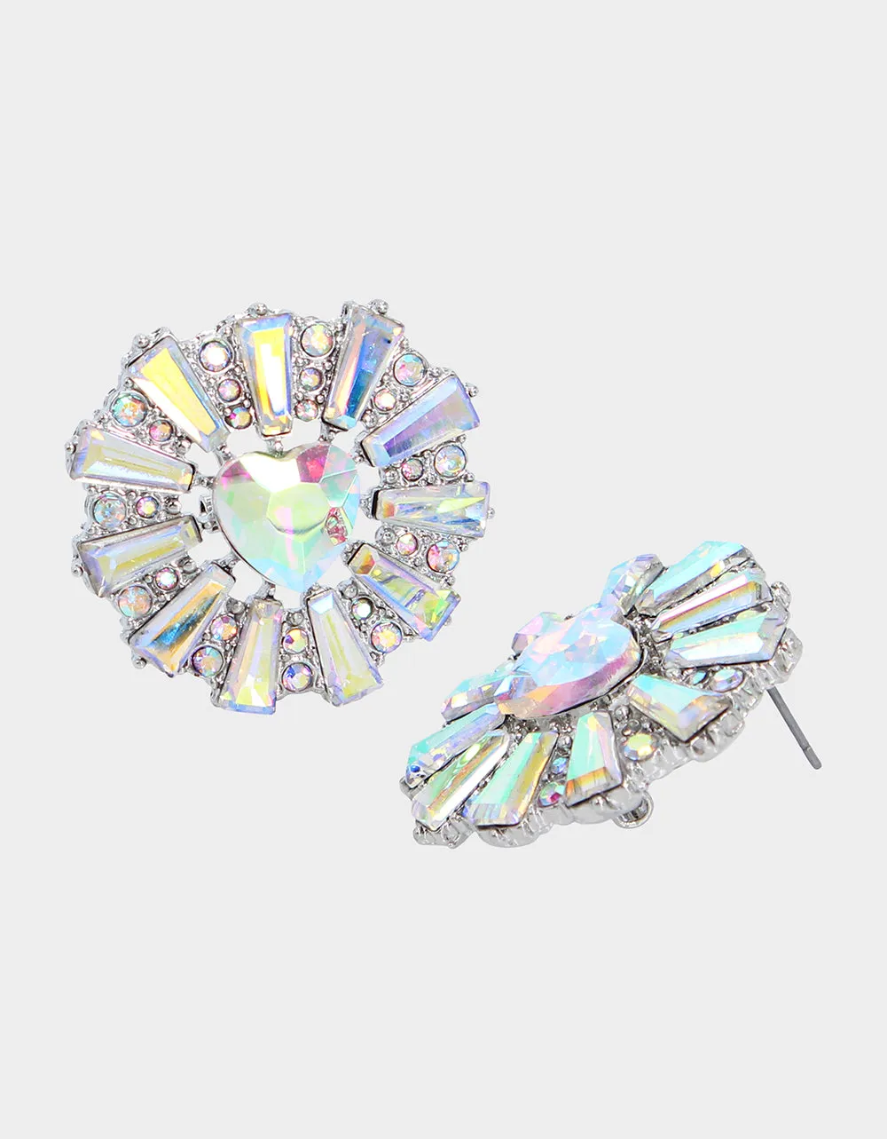 WESTERN GLAM HEART MEDALLIAN POST EARRINGS CRYSTAL sold by Betsey Johnson product image thumbnail 2