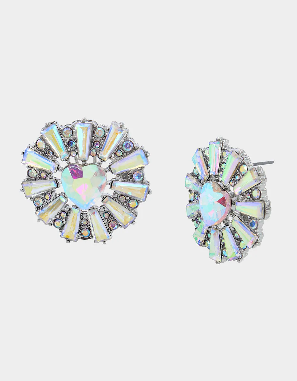 WESTERN GLAM HEART MEDALLIAN POST EARRINGS CRYSTAL sold by Betsey Johnson