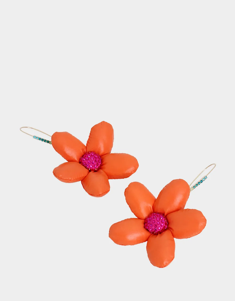 BETSEYS PUFFY FLOWERS HOOK EARRINGS ORANGE sold by Betsey Johnson product image thumbnail 3