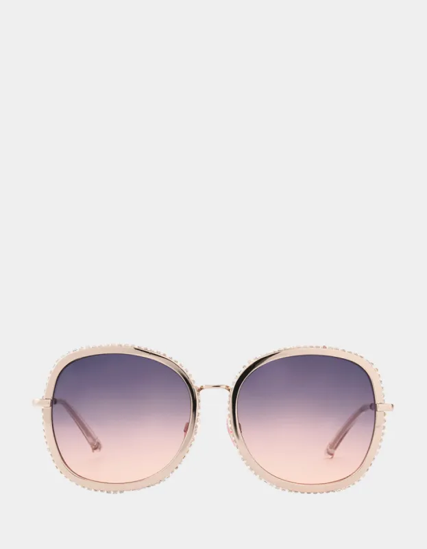 ALL THE TRIMMINGS SUNGLASSES GOLD sold by Betsey Johnson