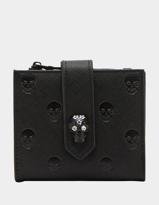 SKULL BOSS BIFOLD WALLET BLACK sold by Betsey Johnson
