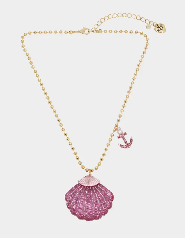 PINK SUMMER SHELL PENDANT PINK sold by Betsey Johnson