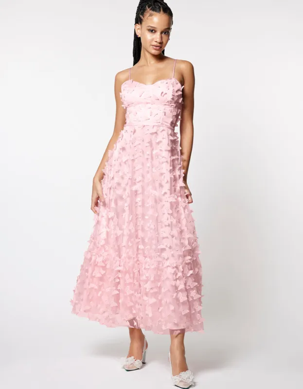 BETSEYS BUTTERFLY MAXI DRESS PINK sold by Betsey Johnson