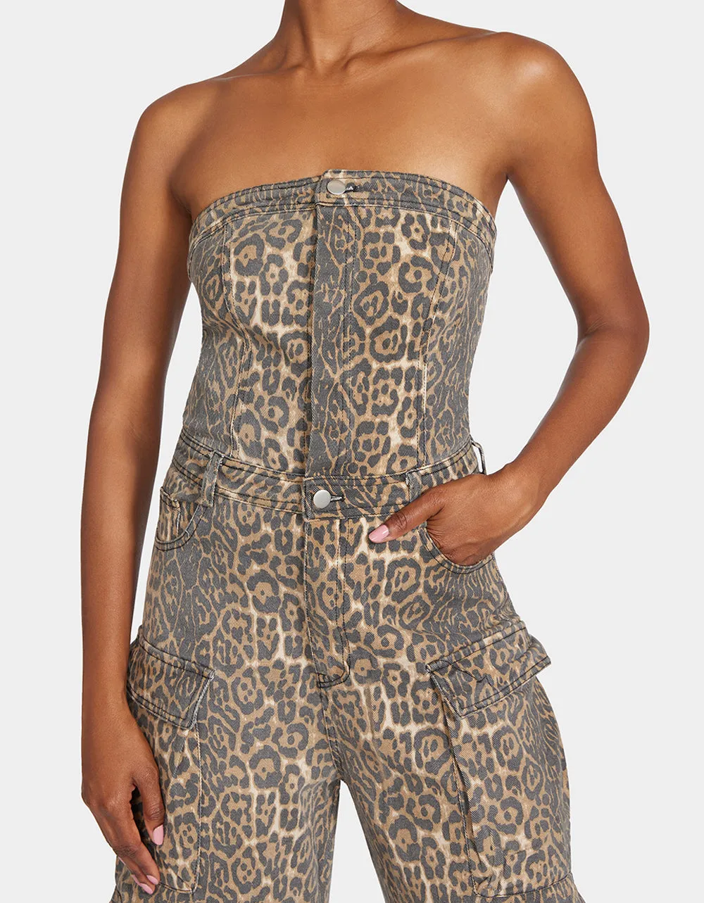 GINA CARGO JUMPSUIT LEOPARD sold by Betsey Johnson product image thumbnail 2