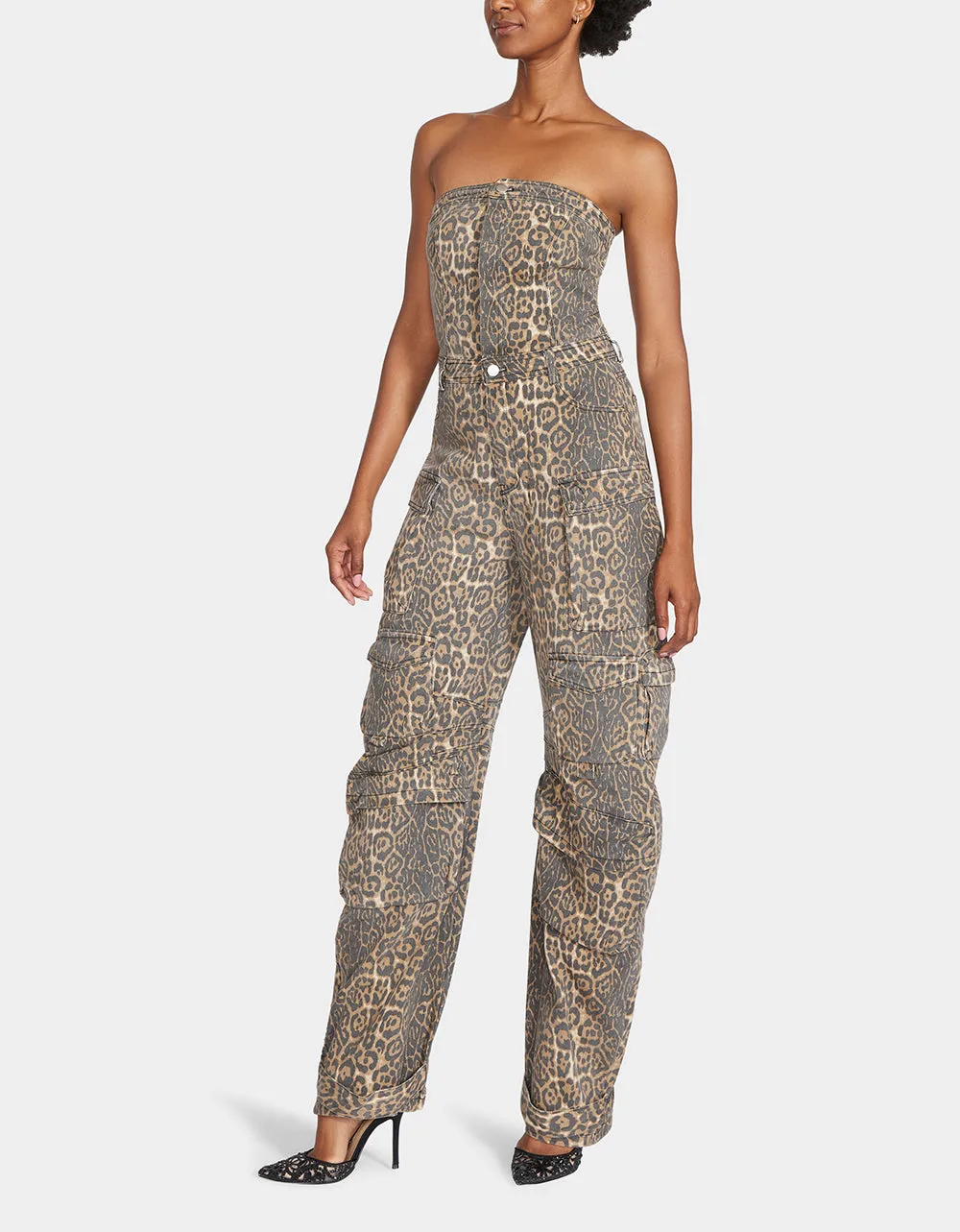 GINA CARGO JUMPSUIT LEOPARD sold by Betsey Johnson product image thumbnail 5