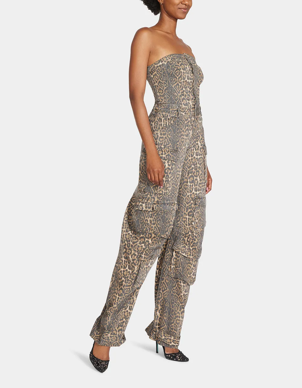 GINA CARGO JUMPSUIT LEOPARD sold by Betsey Johnson product image thumbnail 4