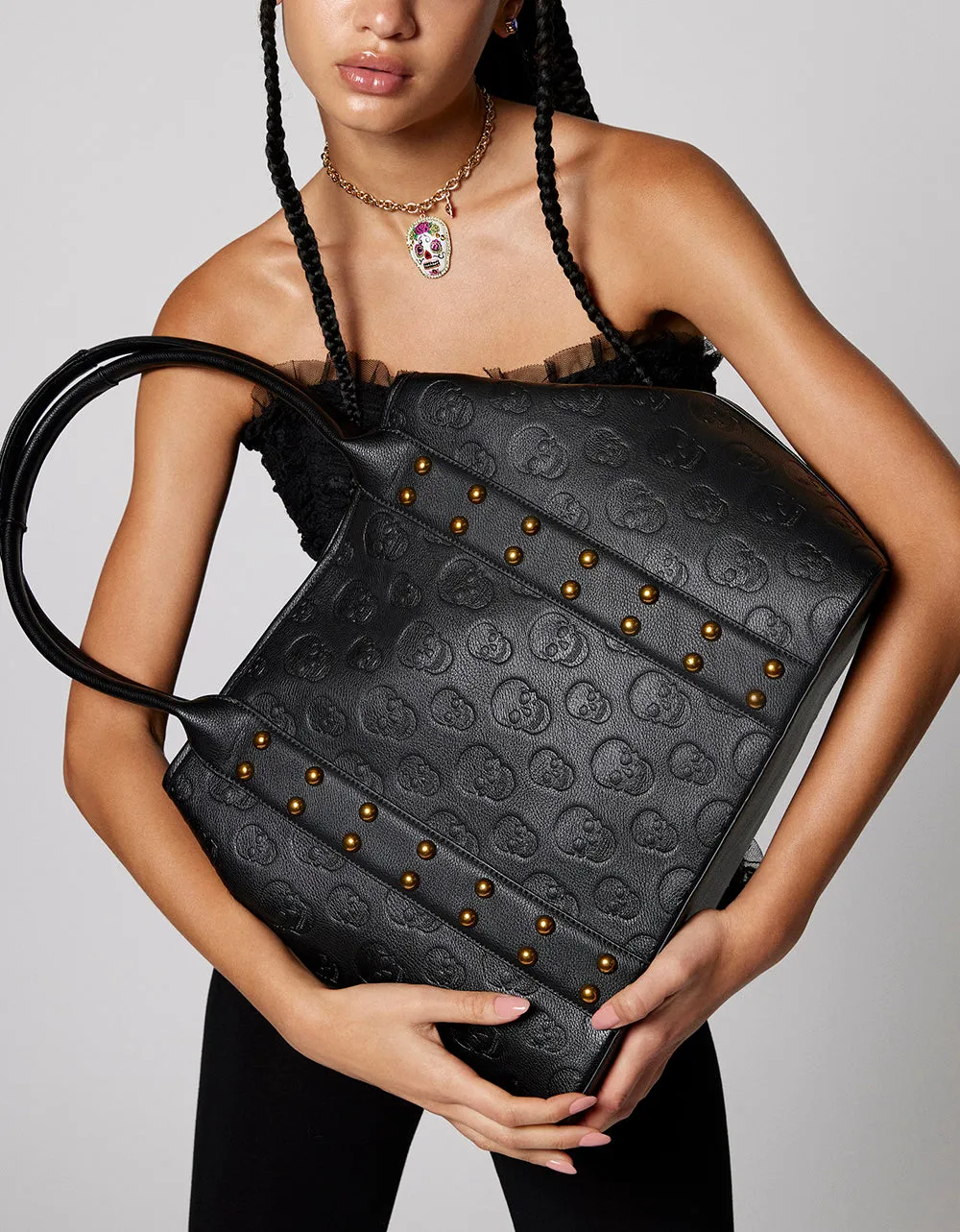 SKULL BOSS TRAP TOTE BLACK sold by Betsey Johnson