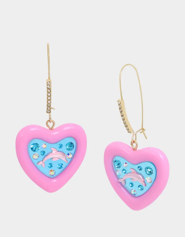 BETSEYS POOL PARTY FLOATY DROP EARRINGS PINK sold by Betsey Johnson