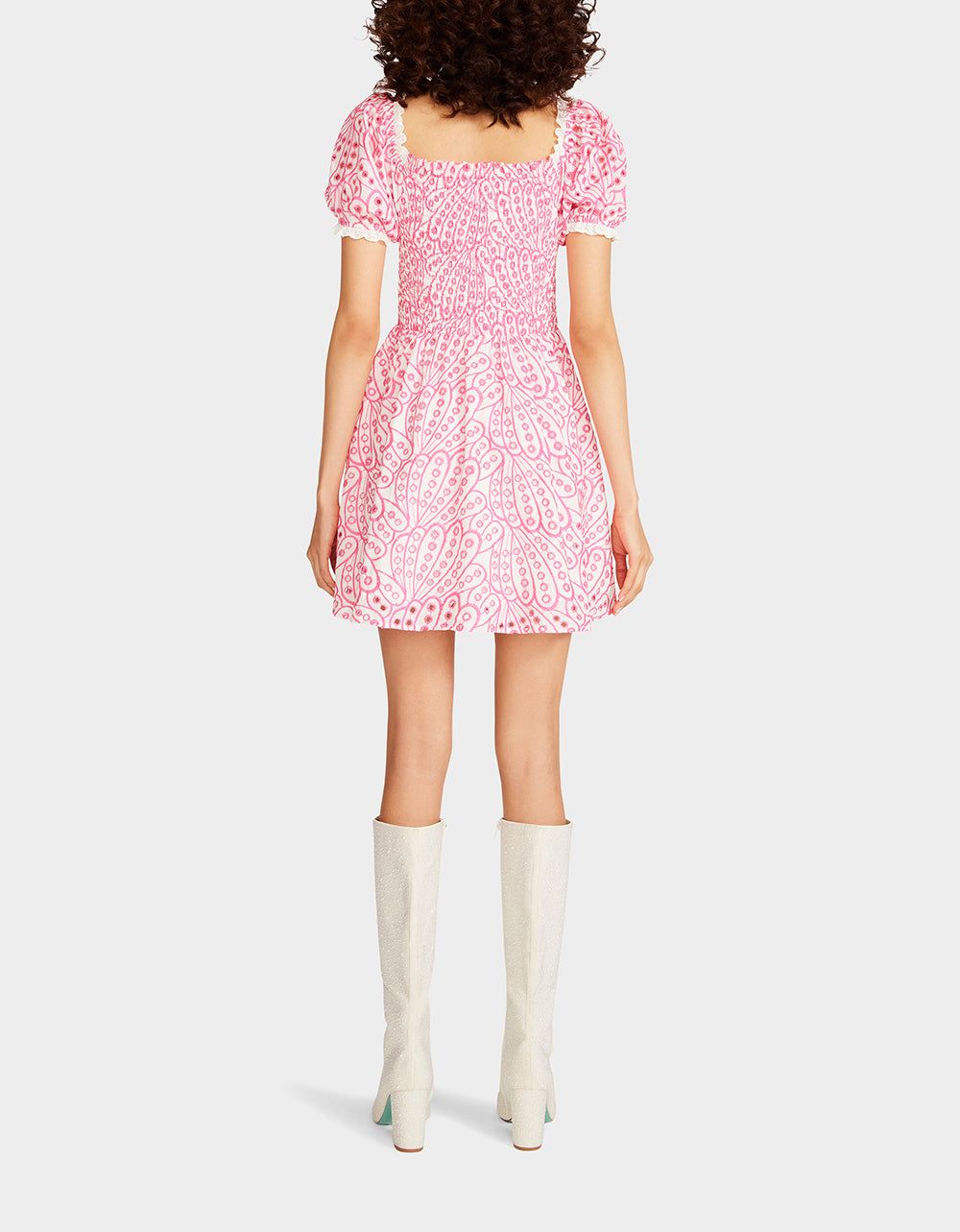 EYELET CORSET MINI DRESS PINK sold by Betsey Johnson product image thumbnail 4