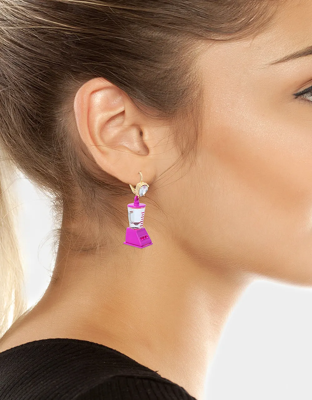 BETSEYS POOL PARTY MISMATCH BLENDER EARRINGS FUCHSIA sold by Betsey Johnson product image thumbnail 3