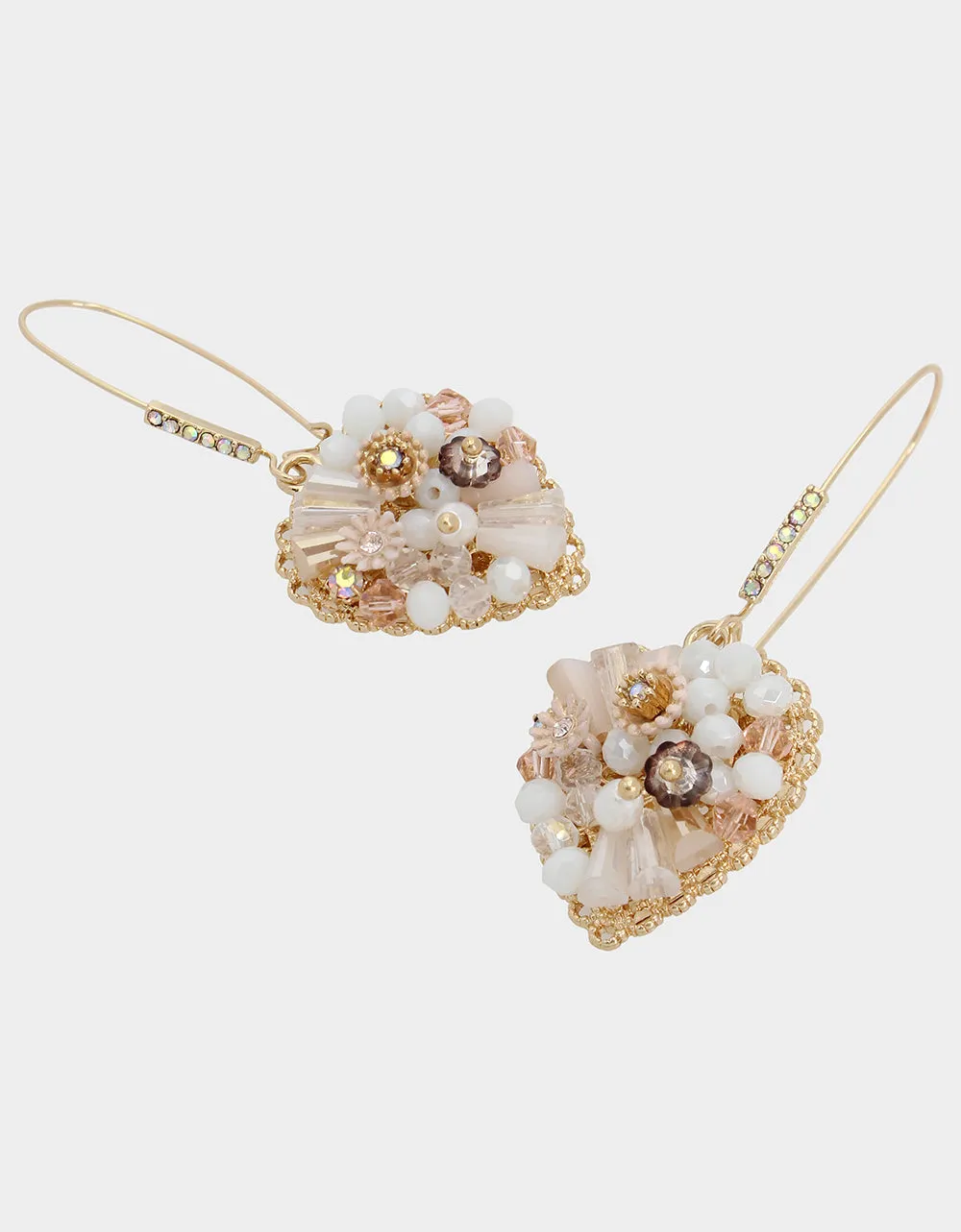 SHELL YEAH BEAD HEART HOOK EARRINGS WHITE sold by Betsey Johnson product image thumbnail 2