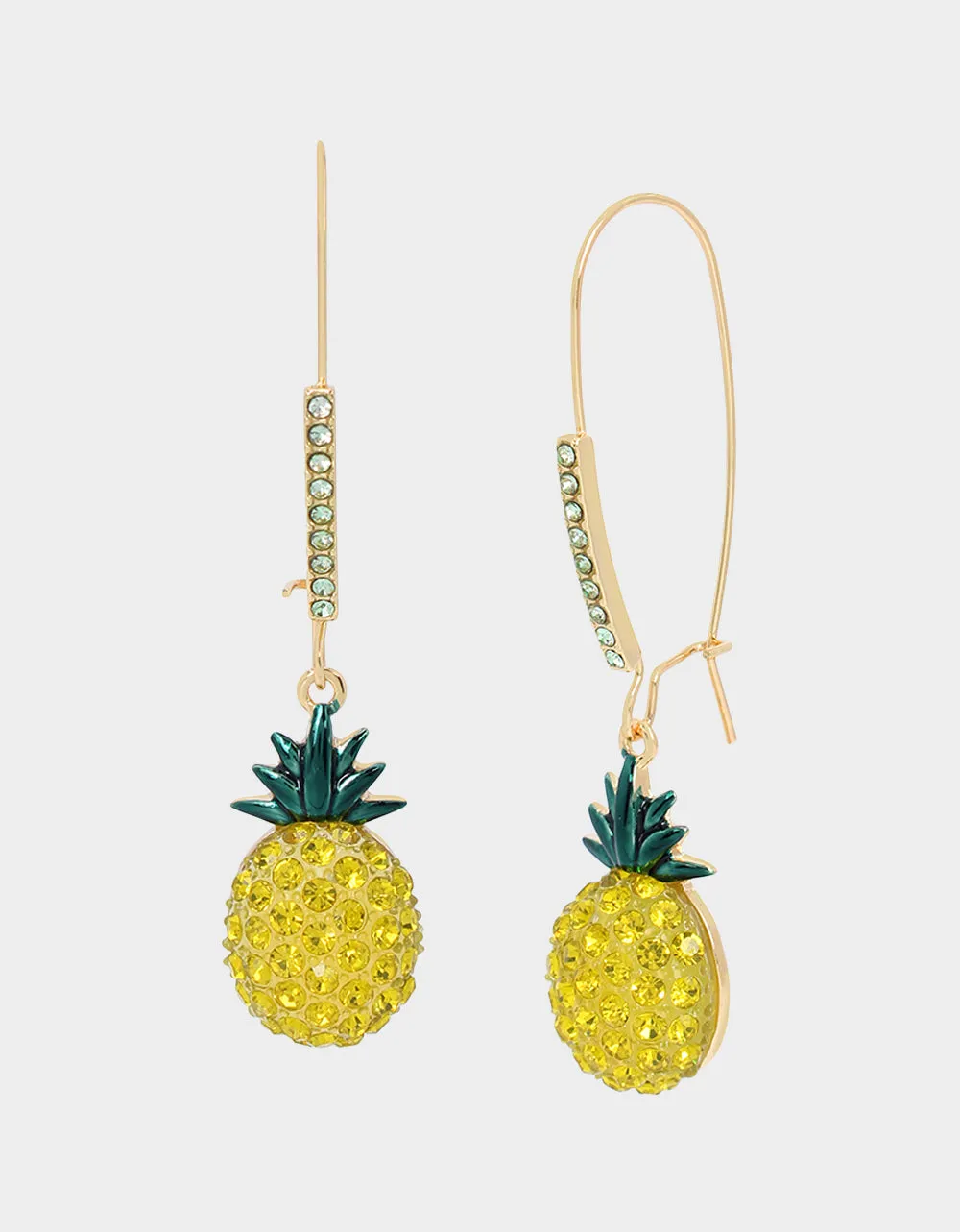 BETSEYS POOL PARTY PINEAPPLE HOOK EARRINGS YELLOW sold by Betsey Johnson