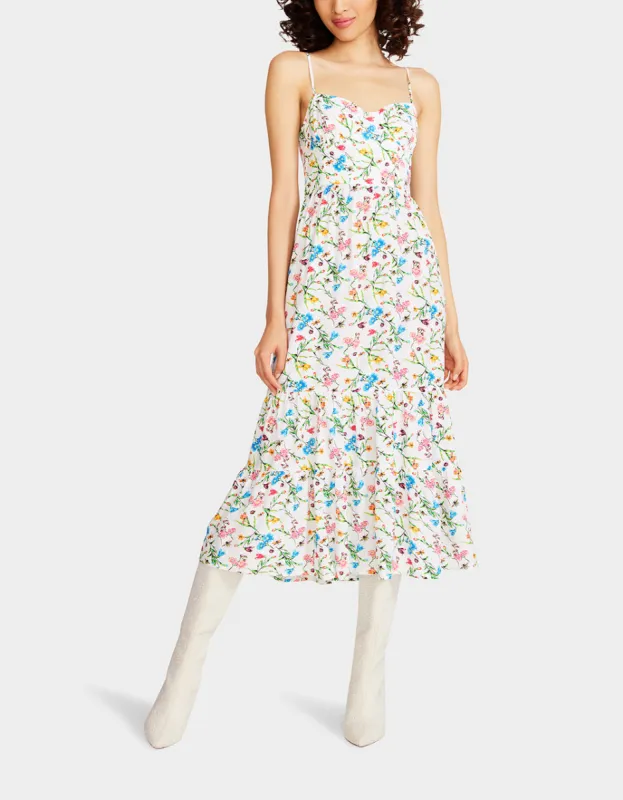 AVA CORSET MIDI DRESS SONIC WHITE sold by Betsey Johnson