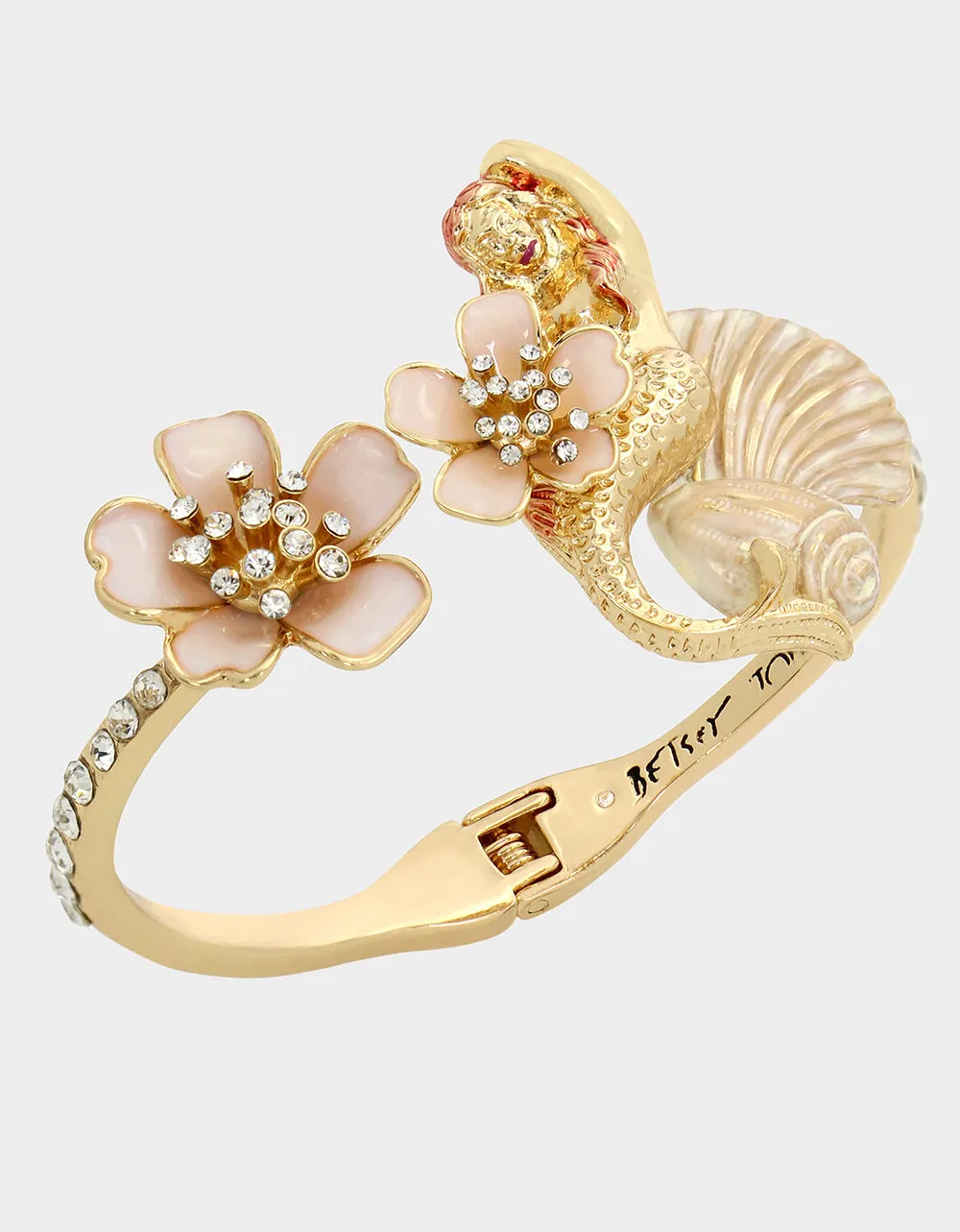 SHELL YEAH MERMAID HINGE BANGLE WHITE sold by Betsey Johnson