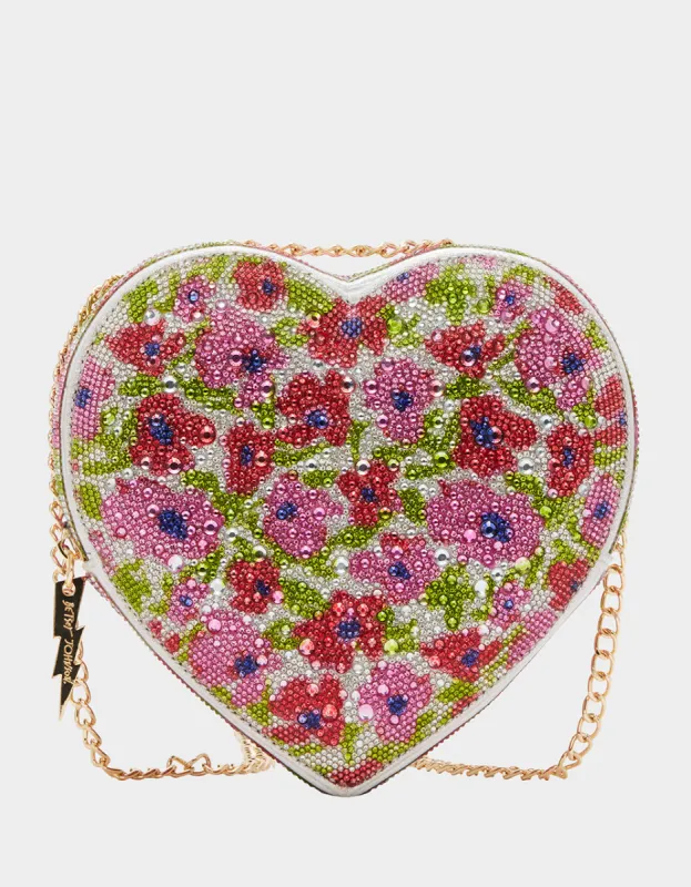 STONE HEART CONVERTIBLE BAG CREAM sold by Betsey Johnson
