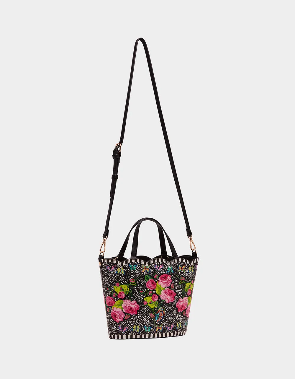 SECRET GARDEN SCALLOPED SHOPPER BLACK MULTI sold by Betsey Johnson product image thumbnail 4