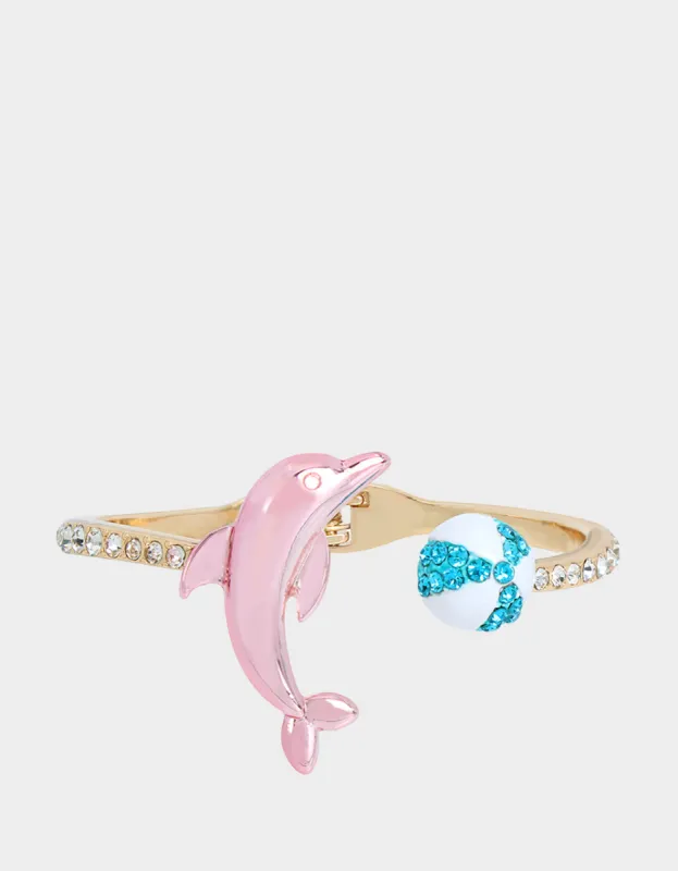 BETSEYS POOL PARTY DOLPHIN HINGE BANGLE MULTI sold by Betsey Johnson