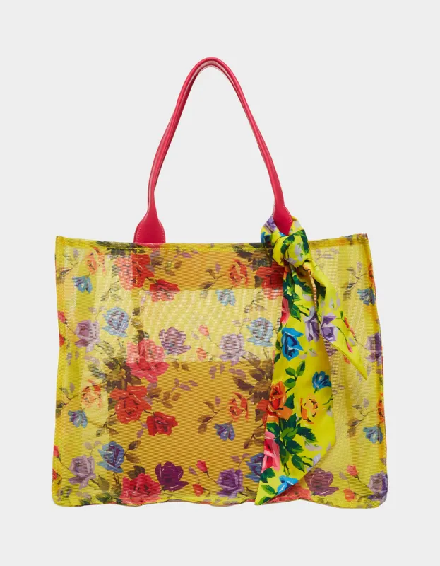 JUST MESHING AROUND TOTE YELLOW | RE:LUV sold by Betsey Johnson