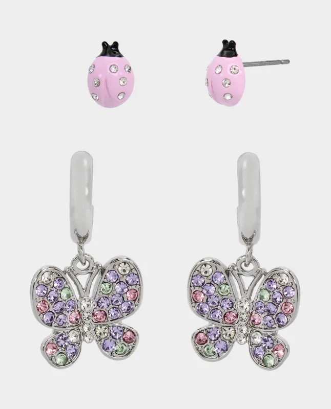 OHH A DAISY LADYBUG BUTTERFLY EARRING SET MULTI sold by Betsey Johnson