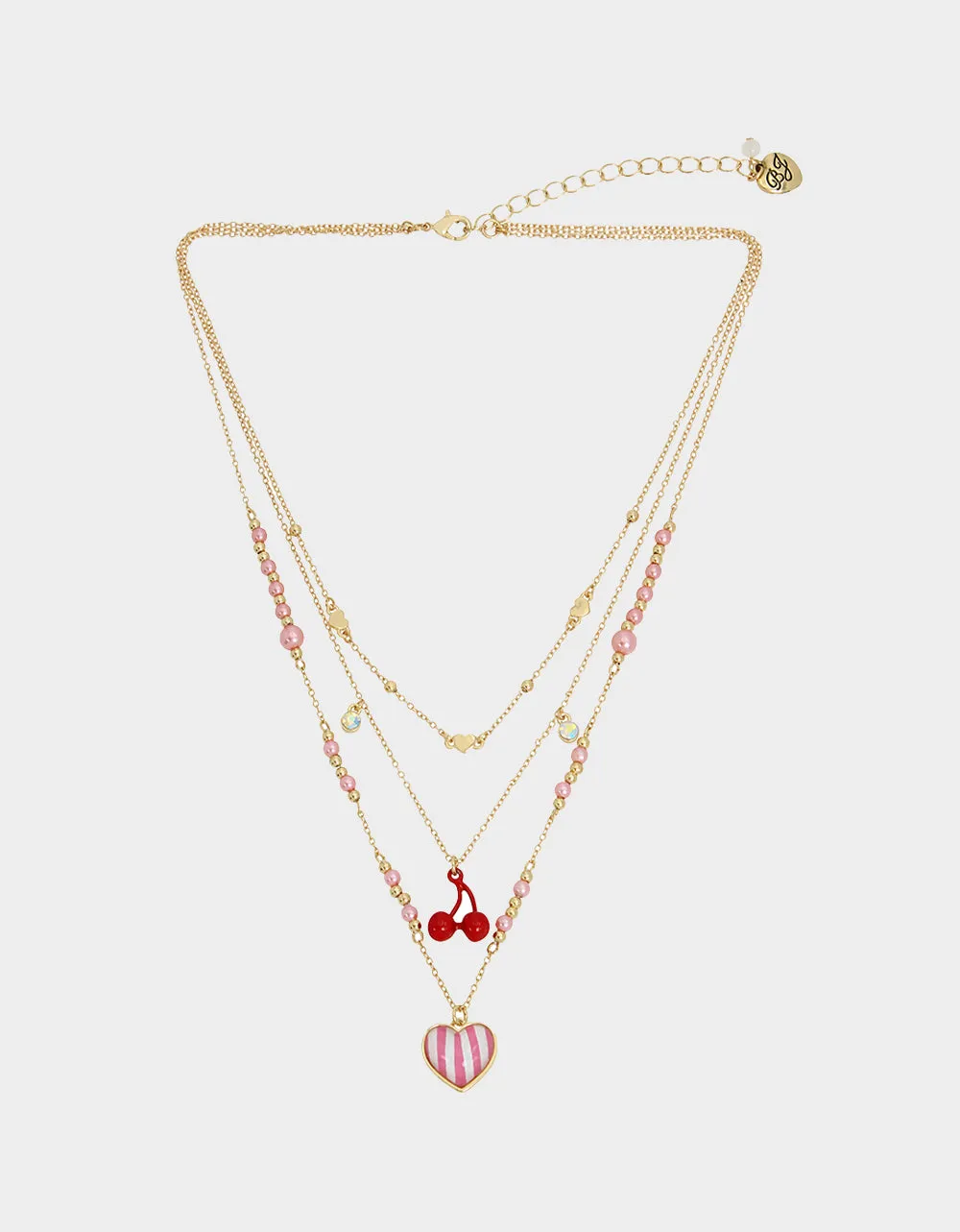 BETSEYS POOL PARTY CHERRY ILLUSION NECKLACE PINK sold by Betsey Johnson