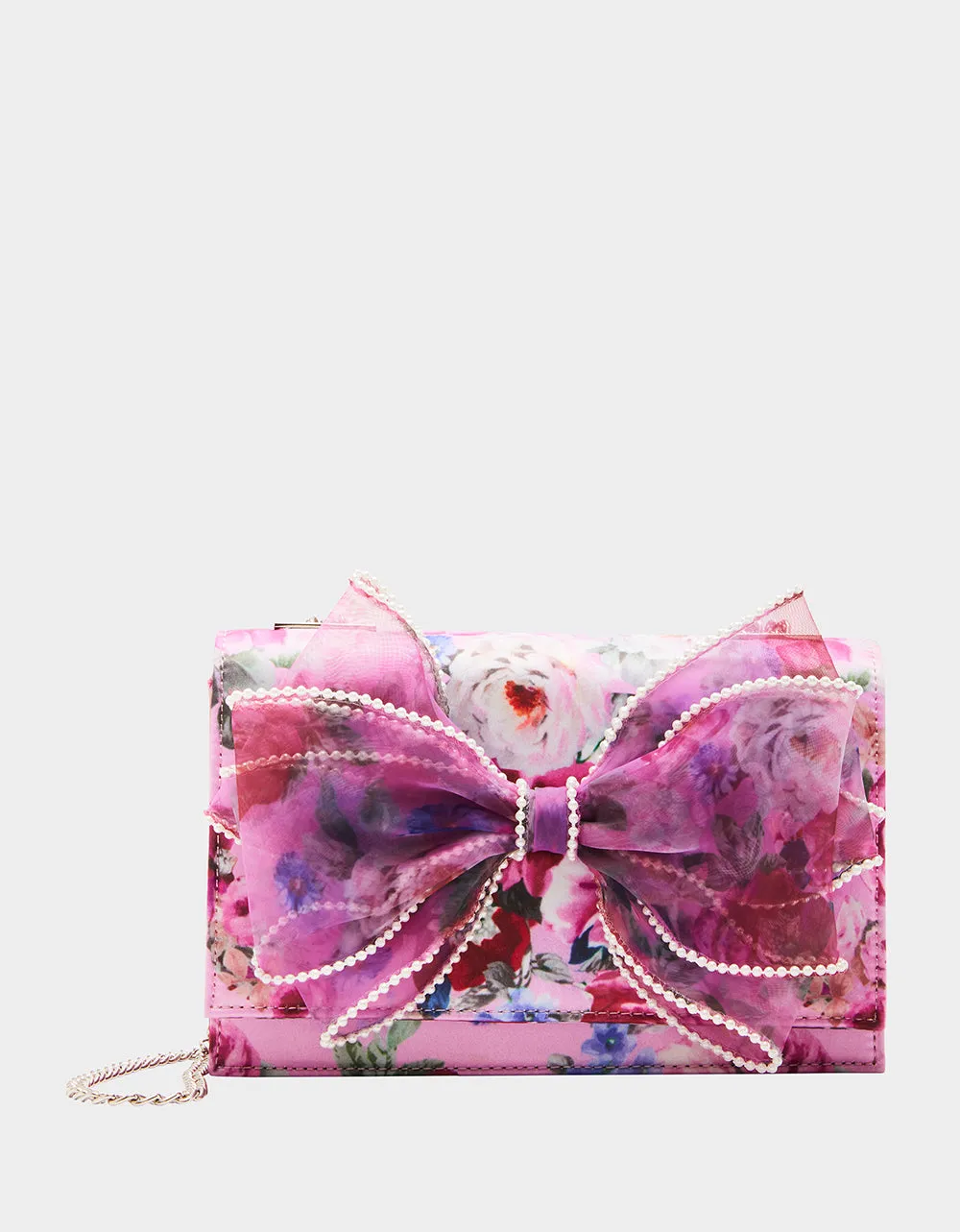 PEARL TRIMMED BOW BAG PINK sold by Betsey Johnson