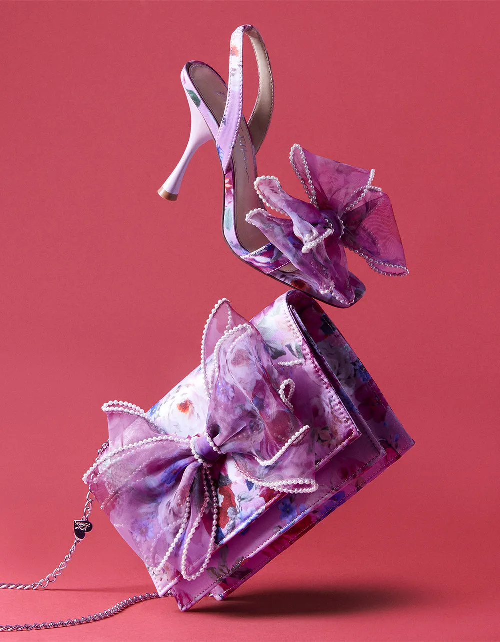 PEARL TRIMMED BOW BAG PINK sold by Betsey Johnson product image thumbnail 2