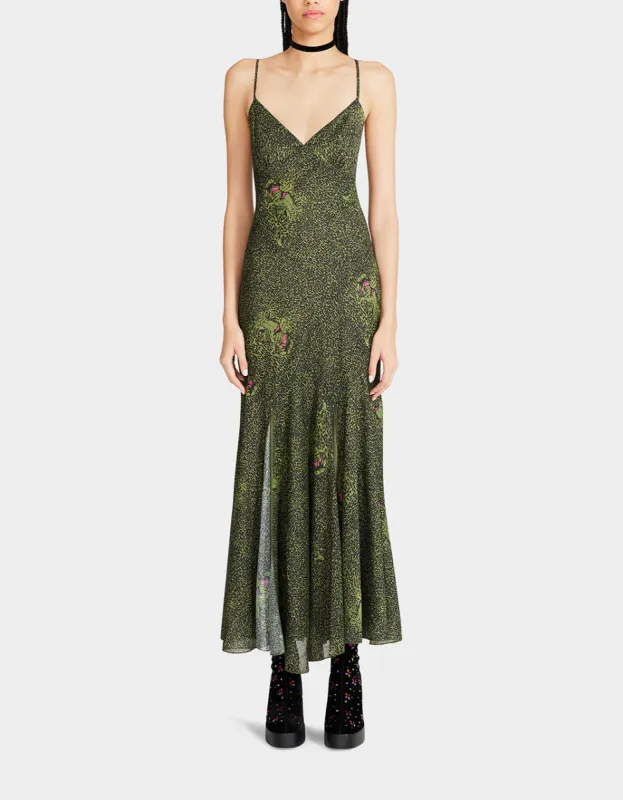ADDISON MIDI DRESS GREEN LEOPARD sold by Betsey Johnson