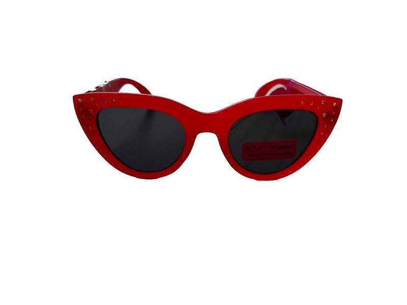 Betsey Johnson Cat's Eye Rhinestone Sunglasses Red | RE:LUV sold by Betsey Johnson product image thumbnail 4