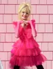 BETSEYS TIERED TULLE DRESS HOT PINK sold by Betsey Johnson
