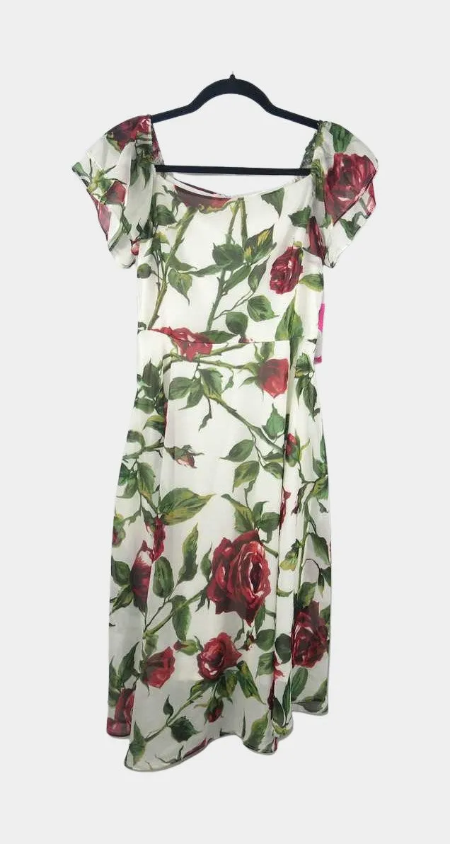 White Floral Patterned Dress | RE:LUV sold by Betsey Johnson