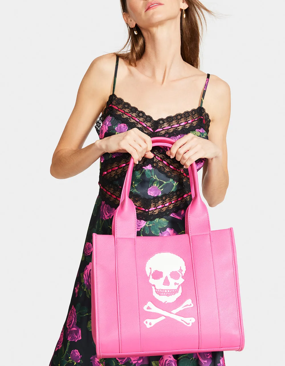 SKULLY DEBOSS TOTE PINK sold by Betsey Johnson product image thumbnail 2