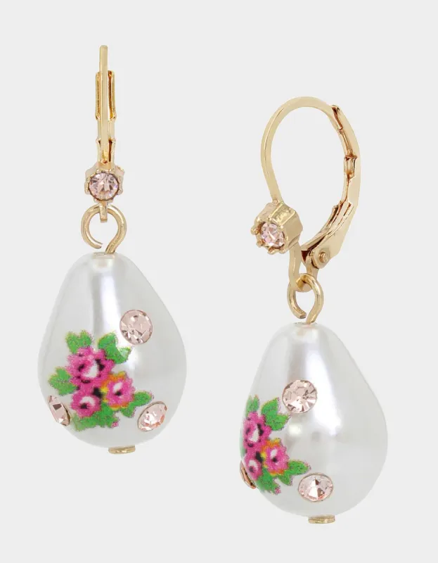 SHELL YEAH PEARL LEVERBACK EARRINGS IVORY sold by Betsey Johnson