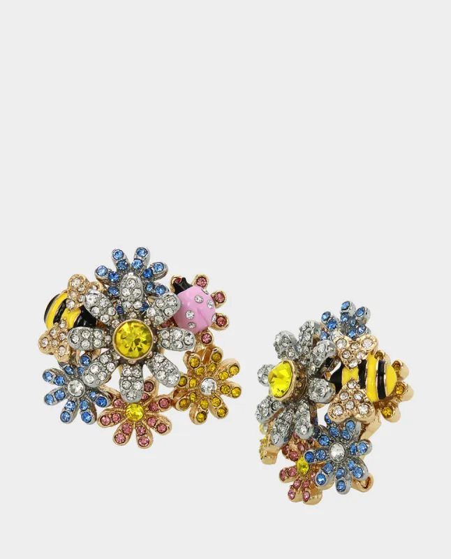 OHH A DAISY CLUSTER STUDS MULTI sold by Betsey Johnson