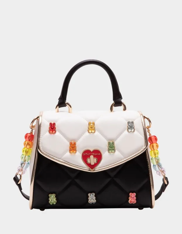 BEARY SWEET TOP HANDLE BLACK/WHITE sold by Betsey Johnson