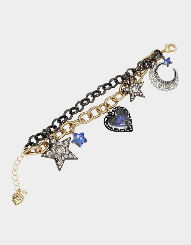 SHINE BRIGHT CHARM BRACELET BLUE sold by Betsey Johnson