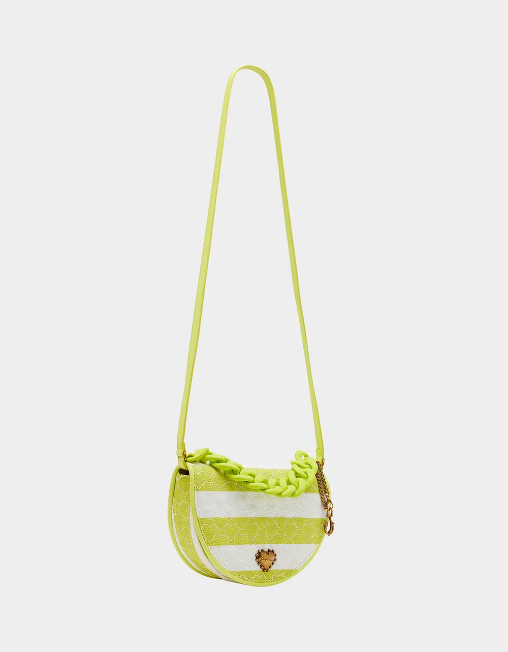 NAUTI-GAL HALF MOON RAFFIA FLAP CITRON sold by Betsey Johnson product image thumbnail 4