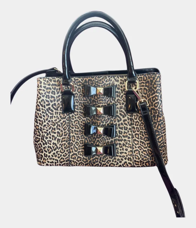 Leopard and bow handbag | RE:LUV sold by Betsey Johnson
